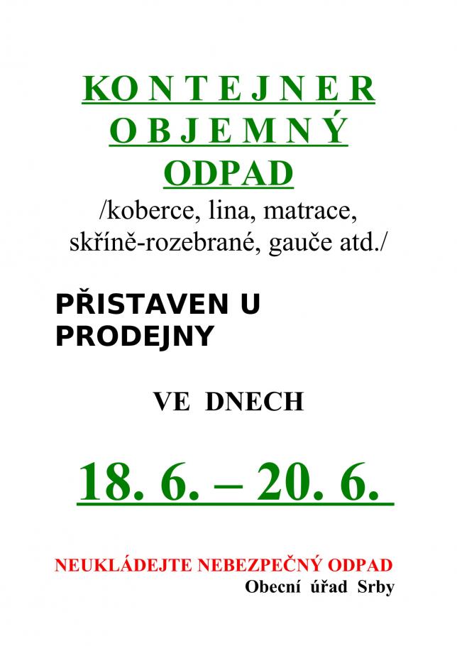 Kontejner objemný odpad