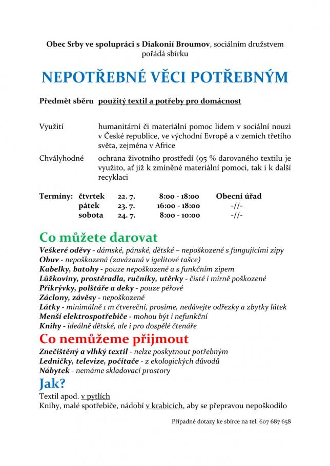 Sbírka Broumov diakonie
