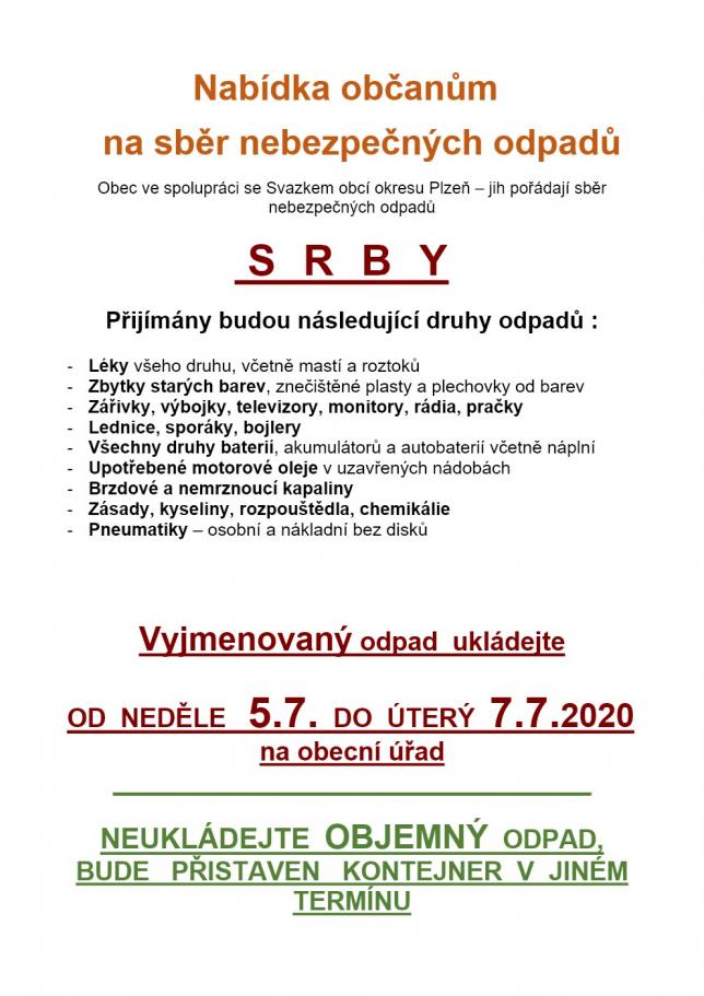 Svoz nebezpečného odpadu 072020